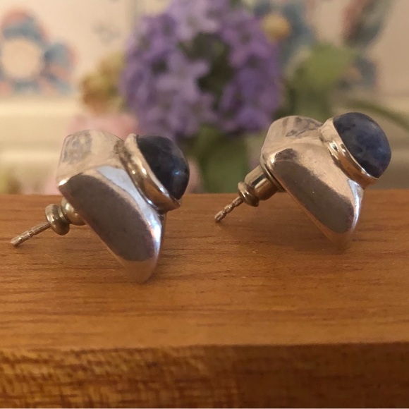 Silpada Sterling Silver Blue Sodalite Earrings on Posts P0522 - Picture 12 of 16